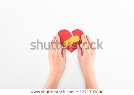 Foto stock: Red Medical Patch Isolated On White