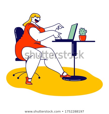 Stock photo: Young Fat Woman Sitting