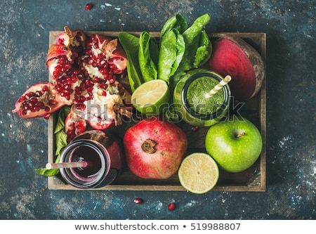 Stock fotó: A Green Smoothie On A Wooden Tray