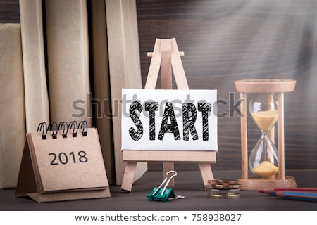 Stock photo: Hourglass And Word Strategy