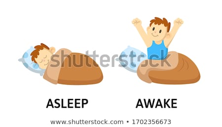 Zdjęcia stock: Opposite Words For Awake And Asleep