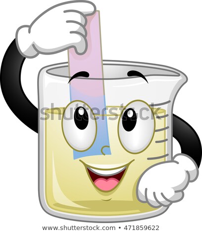 Foto stock: Mascot Beaker Litmus Test Alkaline