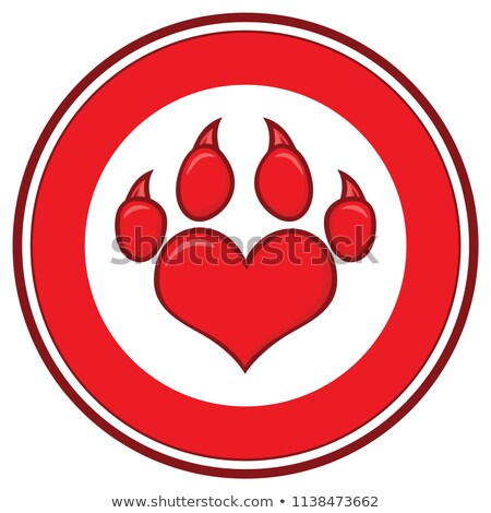 [[stock_photo]]: I Love Dog With Red Heart Paw Print With Claws Logo Design