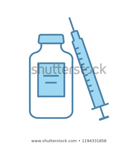 Zdjęcia stock: Medicine Vial And Syringe Icon - Botox Injections And Vaccinatio