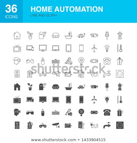 Stock foto: Home Automation Line Web Glyph Icons