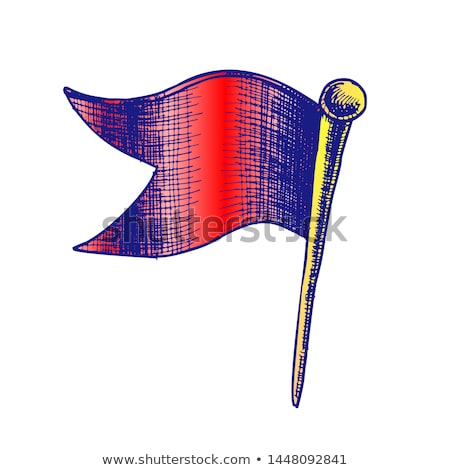 Stock fotó: Color Stationery Pushpin Clinch In Wave Flag Form Vector