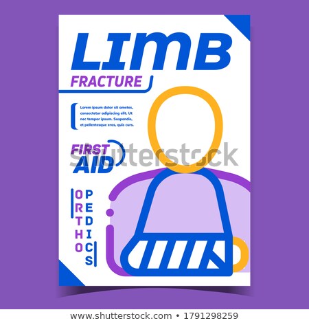Foto stock: Limb Fracture First Aid Advertising Poster Vector