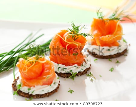 Stock photo: Appetizer Of Smoked Salmon Closeup