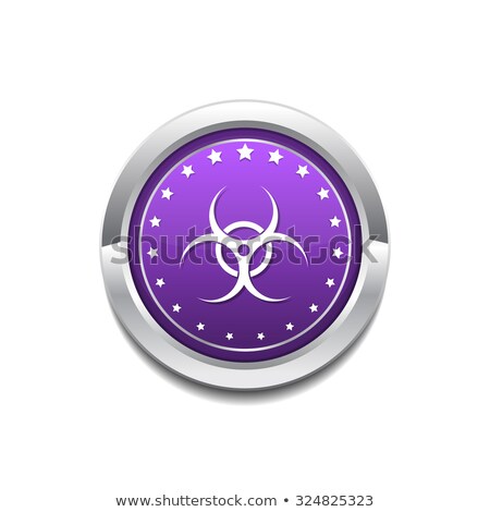 ストックフォト: Biohazrd Sign Purple Vector Icon Button