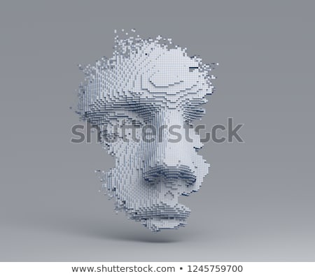 Foto stock: Futuristic Cyborg Face 3d Illustration