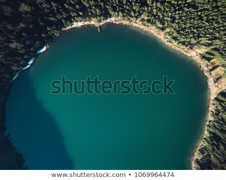 Stock photo: Majestic View Of The Green Valley And The Lake From The Top Of The Mountain