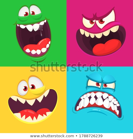 Stock photo: Four Funny Evil Faces