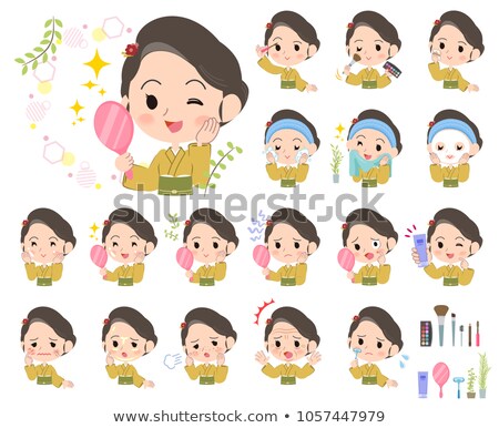 Stock photo: Kimono Yellow Ocher Womenbeauty