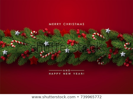 Stockfoto: Christmas Postcard With Garland