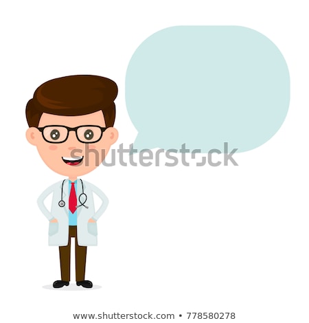 Stockfoto: Attractive Doctor Funny Character Design Cartoon Illustration Healthcare Concept Creator Male Me