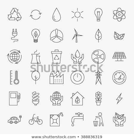 Stock photo: Water Power Plant Icon Vector Outline Illustration
