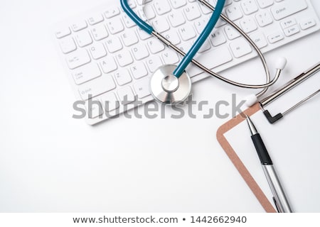 Foto stock: Computer Keyboard And Prescription