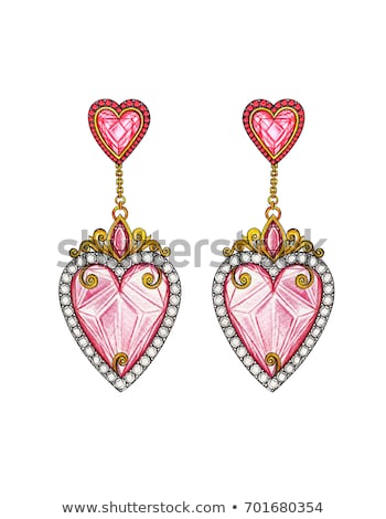 Stockfoto: Collection Garnet Shape Of Heart