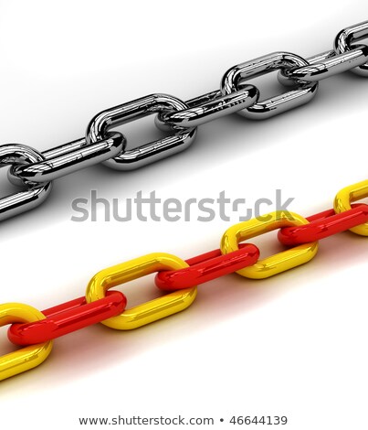 Stok fotoğraf: Red Link Yellow Background Shows Strength Security