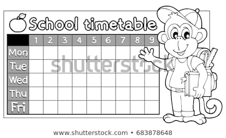 Stock fotó: Coloring Book Timetable Topic 6