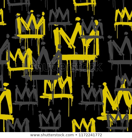 Stock photo: Seamless Vector Black Pattern With King Crowns