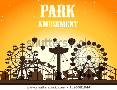 Zdjęcia stock: Amusement Park Silhoutte Background