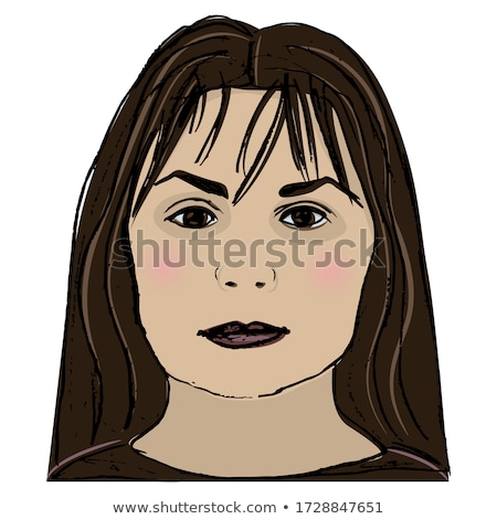 Zdjęcia stock: Illustration Of A Cute Woman With Rough Skin Outline