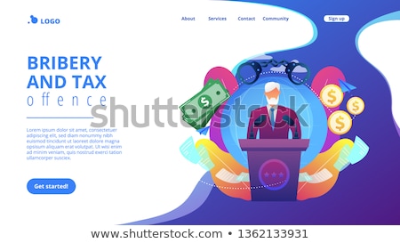 Foto stock: Political Corruption Concept Landing Page