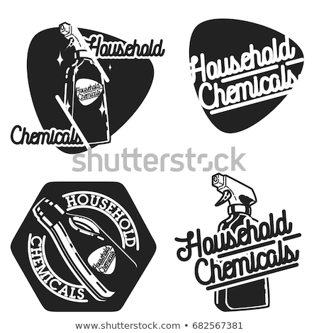 Сток-фото: Color Vintage Household Chemicals Emblems