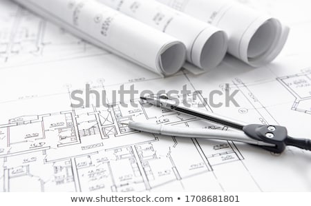 Construction Drafts And Tools Background Foto stock © almaje