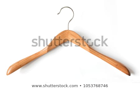 Stock photo: Wooden Clothes Hangers Isolated On White