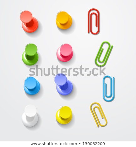 Stockfoto: Paper Clip Blue Vector Icon Button