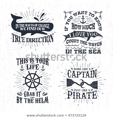 Stockfoto: Set Of Vintage Handcrafted Pirates Emblems Labels Logos Isolated On A Scratched Paper Background