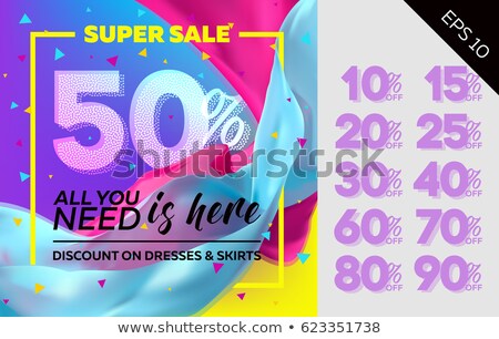 Stok fotoğraf: Super Sale Vibrant Brochure Design Template In Vector