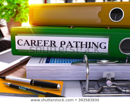 Stockfoto: Green Ring Binder With Inscription Career Pathing