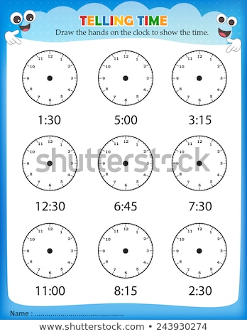 Сток-фото: Telling Time With Clock Face Educational Activity