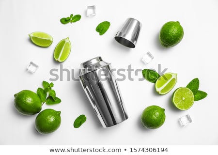 Stok fotoğraf: Ingredients For Cooking Cocktail With Shaker