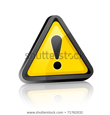 Set Of Three Dimensional Warning Hazard Signs Stock foto © Ecelop