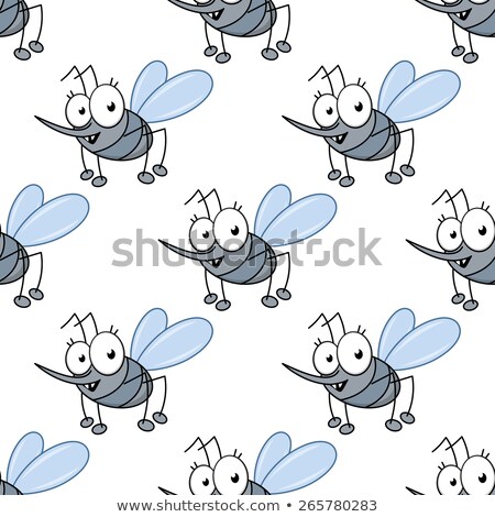 Foto stock: Mosquito Seamless Pattern Bloodsucking Insects Ornament Gnat T