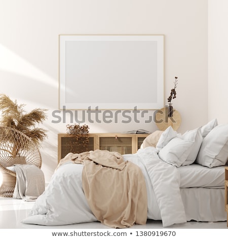 Foto d'archivio: White Interior With Chest And Blank Canvas 3d Rendering