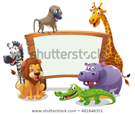 Foto stock: Cartoon Giraffe Sign