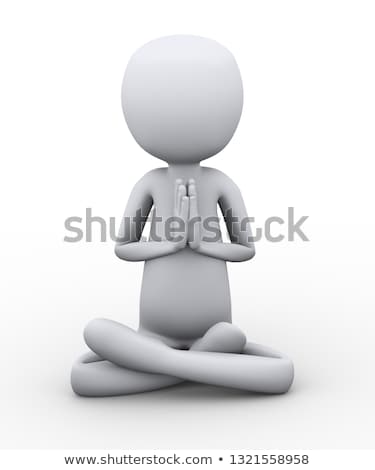 Stock fotó: 3d Man In Yoga Easy Lotus Position Pose Gesture