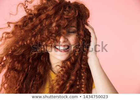 Stock fotó: Closeup Portrait Of Pretty Young Woman With Red Hairs Posing Nea