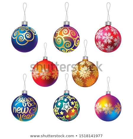 Foto stock: Christmas Balls With Stars Eps 8