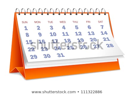 Desktop Calendar Against White Imagine de stoc © stockshoppe