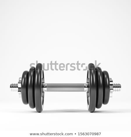 Foto d'archivio: Iron Dumbbells Weight On White Background 3d