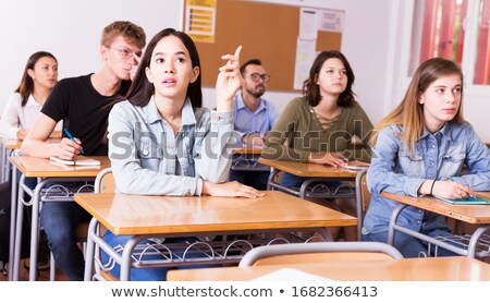 Stockfoto: Schoolgirl Portrait Near The Blackboards