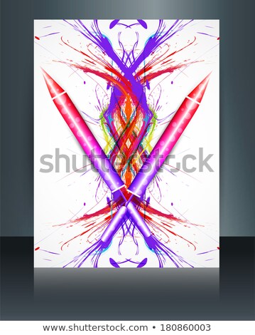 Stockfoto: Beautiful Holi Grunge Stylish Wave Colorful Pichkari Brochure Te