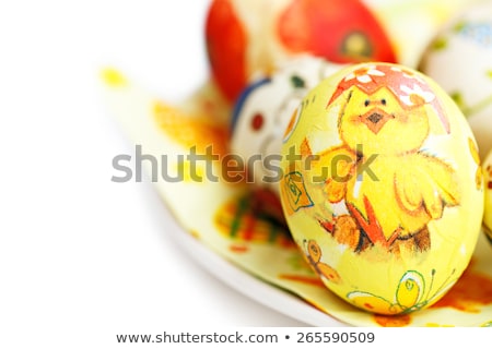 ストックフォト: Easter Egg Decorated With Flowers Made By Decoupage Technique On Light Background