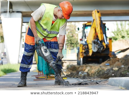 Stockfoto: Hard Work On Asphalt Construction